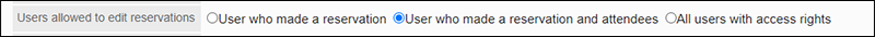 Screenshot: The "Users allowed to edit reservations" field