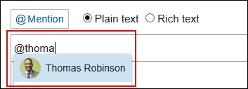 Screen capture: Selecting a user to specify as a recipient