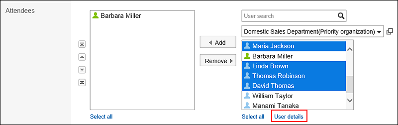 Image of displaying the attendees for the appointment