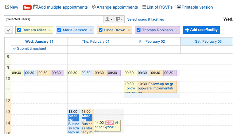 Screenshot: Example screen where the availability is being confirmed