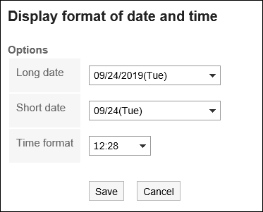 Date and Time Format Settings screen
