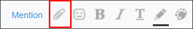 Screenshot: The "Attach file" icon is outlined in red
