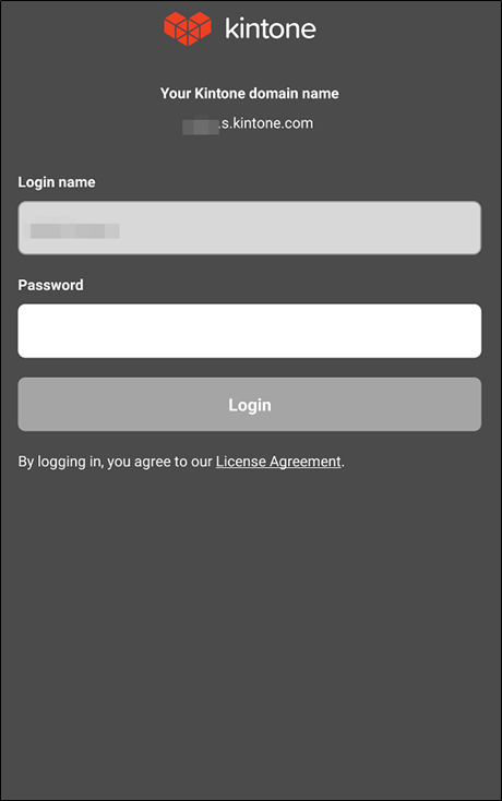 Screenshot: Entering a login name and password